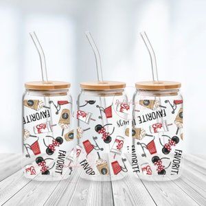 Favorite Things 16 oz Glass Can with Lid and Straw